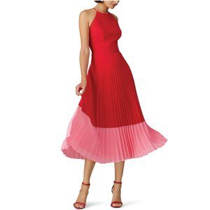 Aidan by Aidan Mattox Pleated Colorblock Midi Dress -- Sz 6M--NWT
